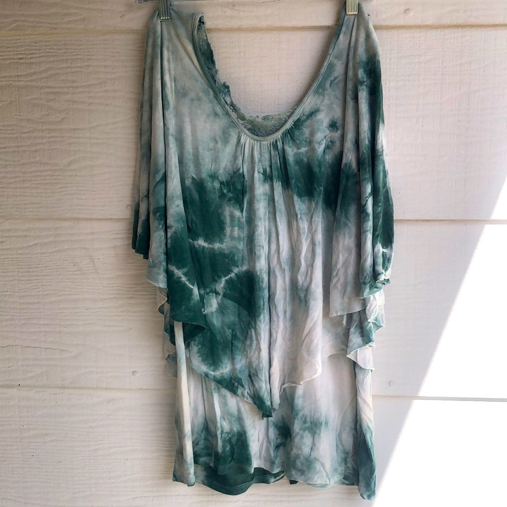 Green Tie-Dye Women's Blouse